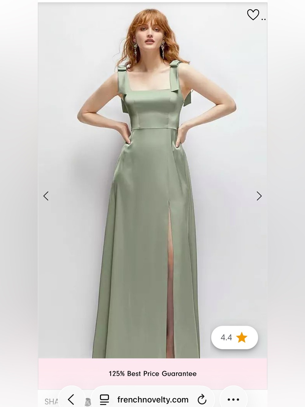 After Six Sage Green Satin Tie-Strap Maxi Dress